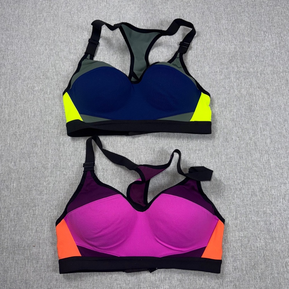 Victoria Sport Incredible Sports Bra 2 Pack Colorblock High Impact 32B Blue Pink